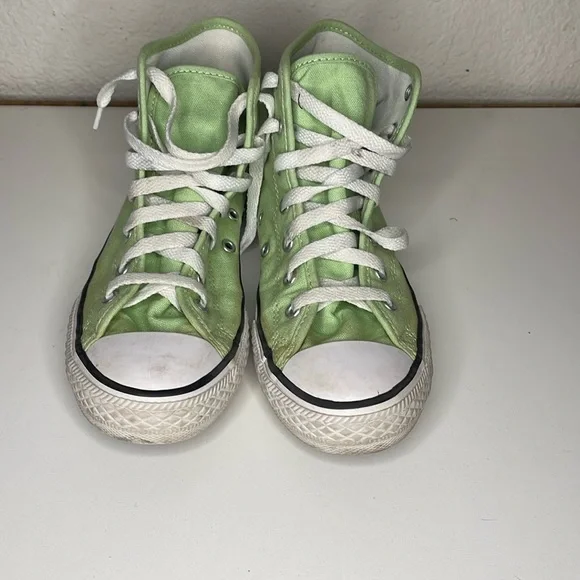 Unisex Kids Converse Chuck Taylor All Star High Top Sneakers Lime Green, Size 3 - Picture 2 of 6